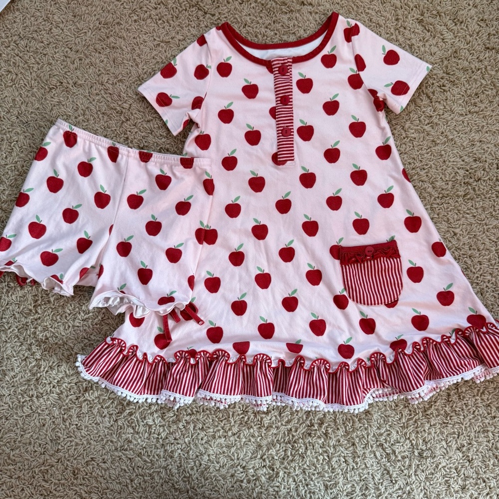 Sweet Honey Apple Print Pajama Set